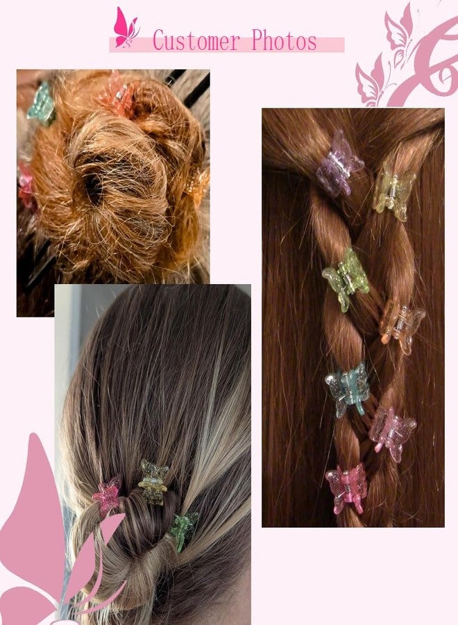 BEBEEPOO Glitter Mini Butterfly Hair Clips, Sparkly Colorful Hair Accessories for Girls and Women - 90s Y2K Cute Small Hair Claw Clips, 10 Assorted Colors, Set of 100 (Glitter) - Image 4
